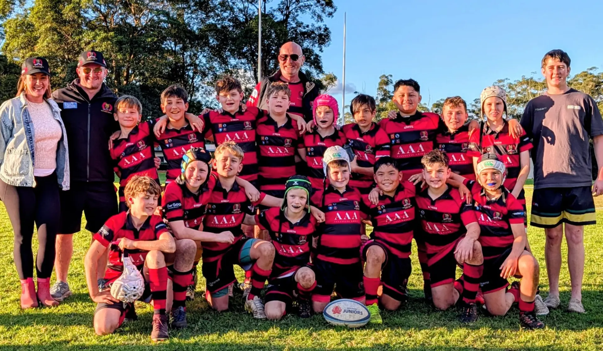 Norths Juniors representative team in black and red jerseys